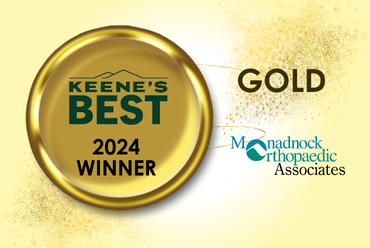 Keene’s Best 2024 Winner - Gold badge awarded to Monadnock Orthopaedic Associates, recognizing excellence in orthopedic care