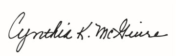 Cynthia McGuire signature