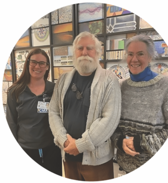 Lee Dunholter with wife, Soosen Dunholter who is a volunteer in the Healing Arts Gallery and their daughterMolly Dunholter, who is a CMA for Monadnock Regional Pediatrics