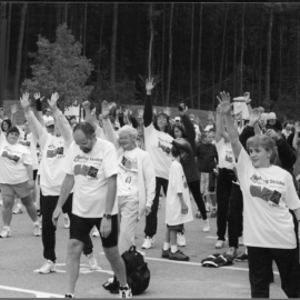 Team for the Making Strides Against Breast Cancer benefit walk in the 1990s