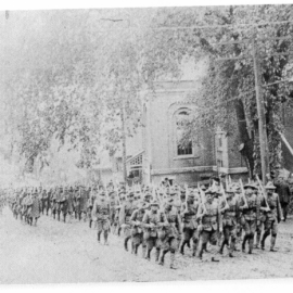 1911 – National Guard Troops marching on Main Street