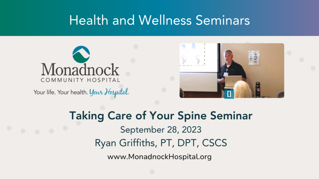 Taking Care of your Spine Seminar
