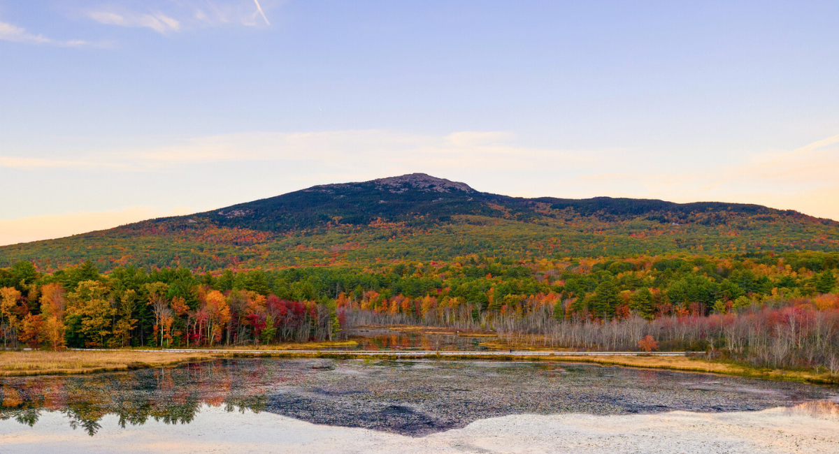 A stunning view of Mount Monadnock in fall, representing the serene environment surrounding quality healthcare in Peterborough, NH