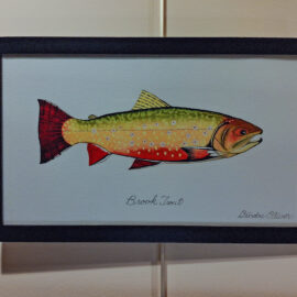 Dierdre Oliver “Brook Trout” watercolor 9x15 $125