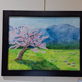 Dierdre Oliver “Spring Meadow” watercolor 14x18 $125