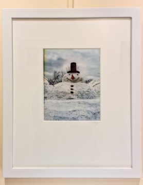 Photograph of a giant snowman