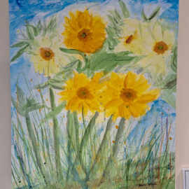 Karen Fortier “Field of Sunflowers” watercolor 14x11 $150