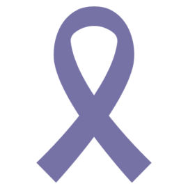 A purple ribbon, often associated with awareness and support for pelvic health conditions