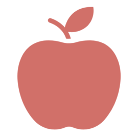 An icon of an apple, symbolizing nutrition, healthy eating, and weight management