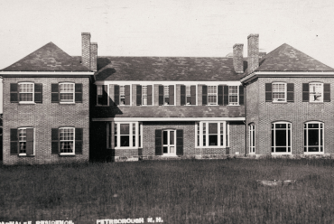 Black and white photo of the original Monadnock Community Hospital building in Peterborough, NH.